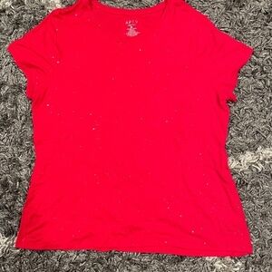 Apt. 9 Top Women’s XL Red Short Sleeve Tee with Sparkle